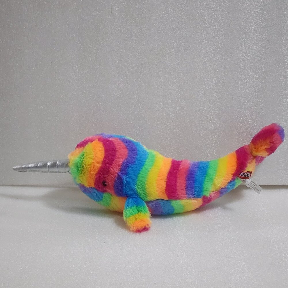 Douglas Cuddle Toys Rainbow Narwhal Plush Toy 2021 13" Multi-Color Whale